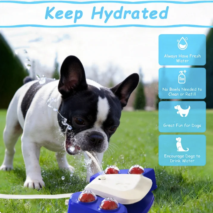 Blue-Yellow Color Options -- 1Pc Dog Water Fountain Multifunctional Automatic Pet Water Dispenser Outdoor Step-on Activated Sprinkler For Drinking Shower Fun