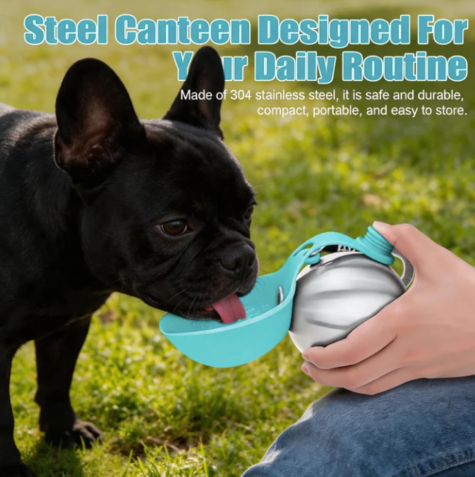 Portable Dog Water Bottle for Walking – Leak Proof Travel Water Dispenser for Dogs & Cats-French Bulldog — Pet Supplies